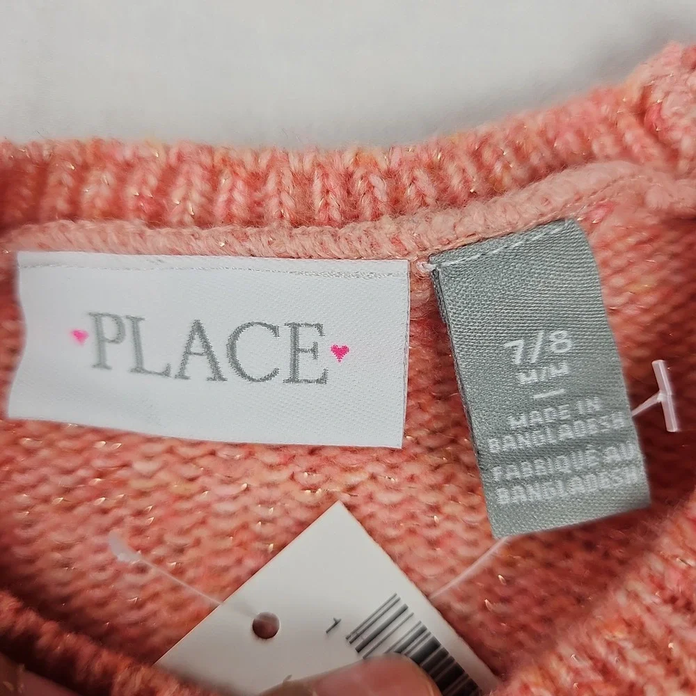 THE CHILDREN'S PLACE Girl's Fairisle Sweater Pink Size 7/8 and Black Pants Sz 8